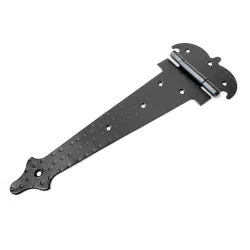 Zawias ozdobny czarny rustykalny 300x131mm młotkowany mod. 554