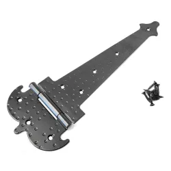 Zawias ozdobny czarny rustykalny 300x131mm młotkowany mod. 554