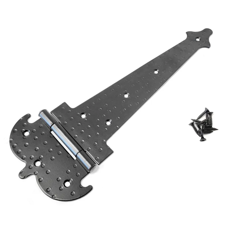Zawias ozdobny czarny rustykalny 300x131mm młotkowany mod. 554