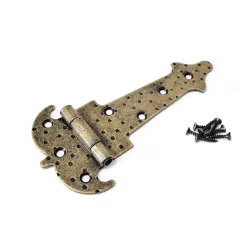 Zawias ozdobny rustykalny złoto antyczne 150x88mm młotkowany mod. 554 EAN EAN