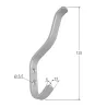 Wieszak ścienny 2-haczyki stalowy szary 125x13mm IPA 25543