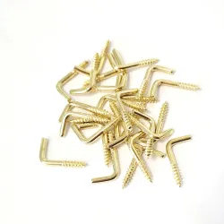 Haczyki wkręcane 2,5x20mm mosiądzowane hak prosty 26szt.