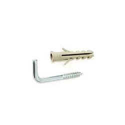 Haki haczyki proste 3x30mm cynkowane + kołki rozporowe 6 szt.