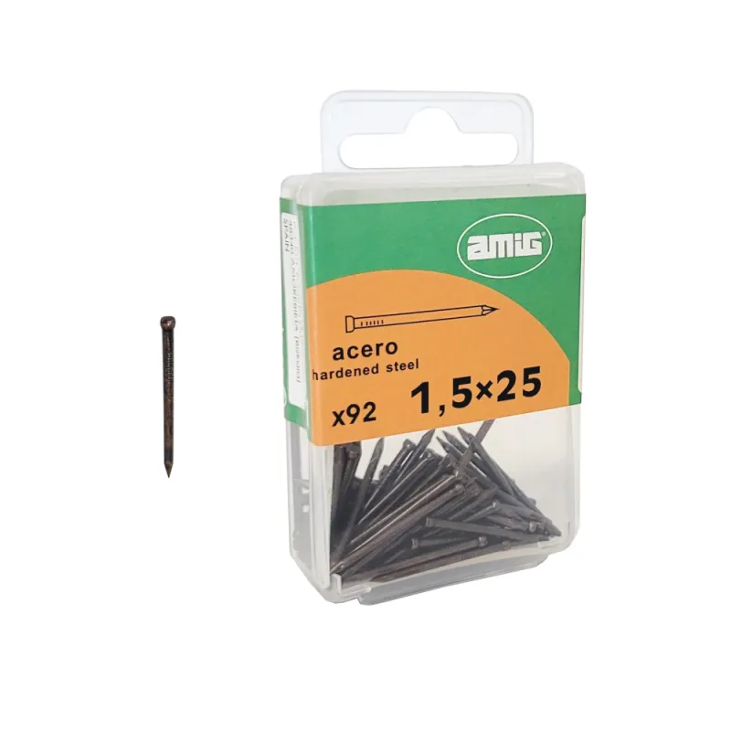 Gwoździe do betonu 1,5x25mm stalowe miedziowane 92 sztuki gwoździki