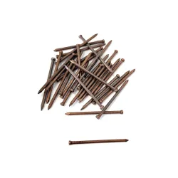 Gwoździe gwoździki do betonu 2x40mm płaski łeb stalowy miedziowany 32 sztuki