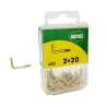 Haczyki wkręcane 2x20mm mosiądzowane hak prosty 26szt.