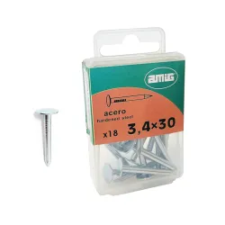 Gwoździe do betonu 3,4x30mm szeroki łeb stalowy cynkowane 18 sztuk