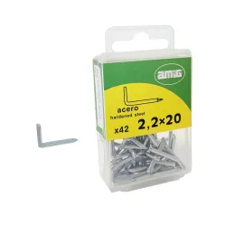 Haczyki wbijane 2,2x20mm Haki L stalowe cynkowane 42szt.