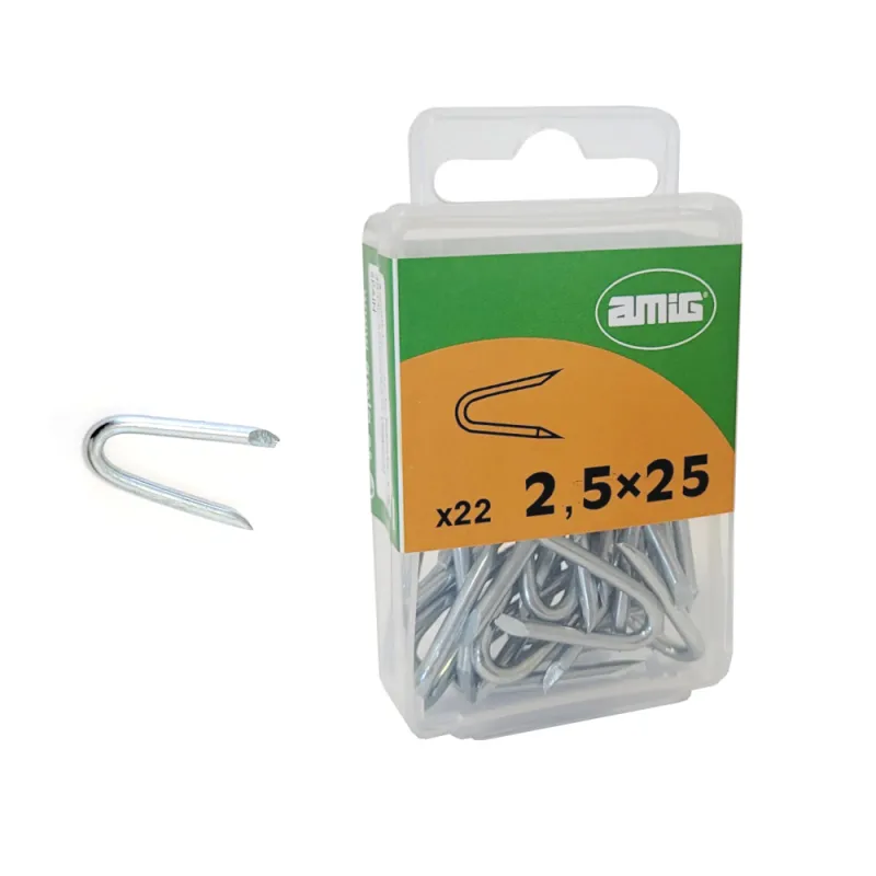 Skoble stalowe wbijane 2,5x25mm cynkowane 22szt.