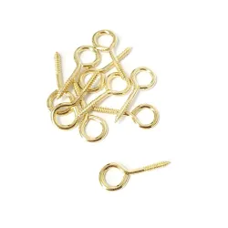 Haczyki oczkowe wkręcane 3,7x50mm oczko 12mm mosiądzowane 10szt.