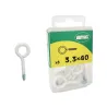 Haczyki oczkowe wkręcane 3,3x40mm oczko 12mm białe 8szt.