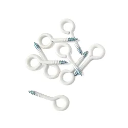 Haczyki oczkowe wkręcane 3,3x40mm oczko 12mm białe 8szt.