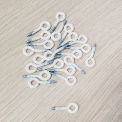 Haczyki oczkowe wkręcane 2,5x26mm oczko 4,5mm białe 22szt.