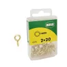 Haczyki oczkowe wkręcane 2x20mm oczko 6mm mosiądzowane 26szt.