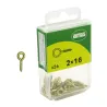 Haczyki oczkowe wkręcane 2x16mm oczko 4mm mosiądzowane 26szt.