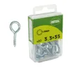 Haczyki oczkowe wkręcane 3,3x35mm oczko 10mm cynkowane 20szt.