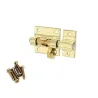 Zasuwka meblowa stalowa 30x28mm mosiądzowana mod. 390