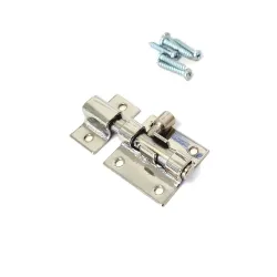 Zasuwka meblowa stalowa 30x28mm niklowana mod. 390
