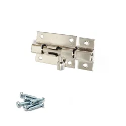 Zasuwka meblowa stalowa 40x28mm niklowana mod. 390