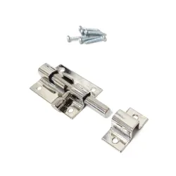 Zasuwka meblowa stalowa 40x28mm niklowana mod. 390