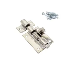 Zasuwka meblowa stalowa 40x28mm niklowana mod. 390
