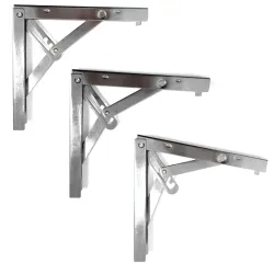 Wspornik półki składany stalowy chromowany 200x185mm mod. 8