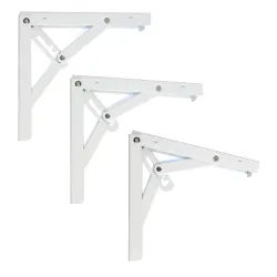 Wspornik półki składany stal biały 200x185mm mod. 8