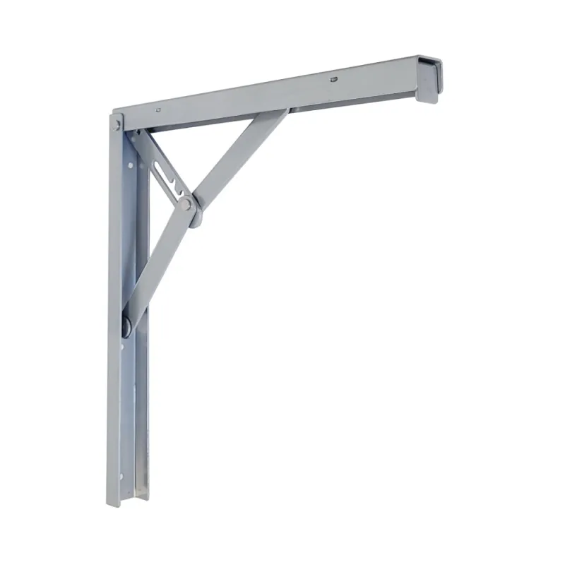 Wspornik półki składany stalowy srebrny 300x305mm mod. 8