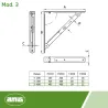 Wspornik półki składany stalowy biały 405x400mm mod. 3