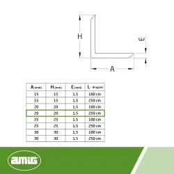 Profil kątowy 20x20mm dł. 2,5m PCV dąb