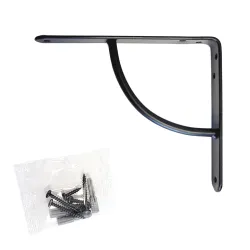Wspornik półki wzmocniony stal czarny 150x125mm mod. 12
