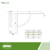 Wspornik półki wzmocniony stal czarny 150x125mm mod. 12