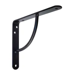 Wspornik półki wzmocniony stal czarny 150x125mm mod. 12