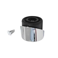 Odbój drzwiowy czarny / chrom połysk 38x30mm odbojnik podłogowy przykręcany