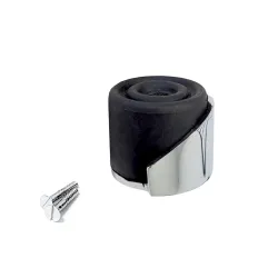 Odbój drzwiowy czarny / chrom połysk 38x30mm odbojnik podłogowy przykręcany