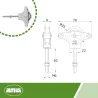 Bloczek do linek INOX śruba M6x60mm metalowe kółko 39mm mod.22