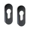 Szyld wkładki owalny 70x29mm aluminiowy czarny mod.3700 DIS