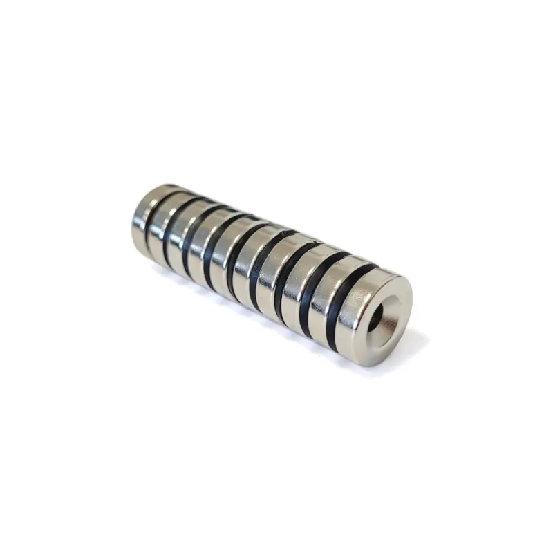Magnesy neodymowe fi.18x5mm okrągłe z otworem 10szt. mod.32