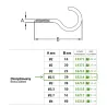 Haczyki półpełne 2,5x29mm mosiądzowane półoczka wkręcane 21szt.
