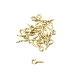 Haczyki półpełne 2x16mm mosiądzowane półoczka wkręcane 26szt.