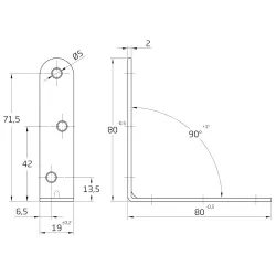 Kątownik montażowy budowlany 60x60x19mm biały mod.3