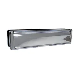Wrzutnia na listy dwustronna ze szczotką chrom połysk 76x310mm mod. NU MAIL