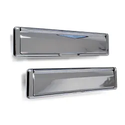 Wrzutnia na listy dwustronna ze szczotką chrom połysk 76x310mm mod. NU MAIL
