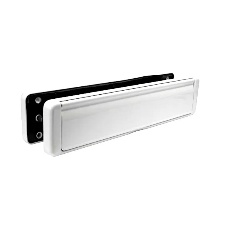 Wrzutnia na listy dwustronna 76x310mm ze szczotką Biała 40-80 mod. NU MAIL