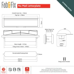 Wrzutnia na listy dwustronna 76x310mm ze szczotką Biała 40-80 mod. NU MAIL