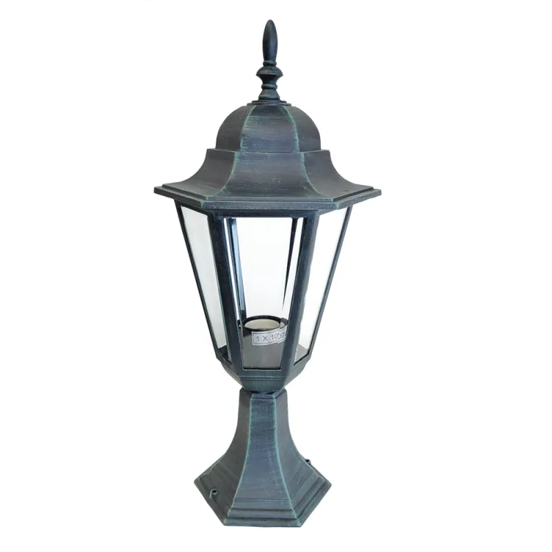 Lampa ogrodowa stojąca 458x230mm zieleń antyczna mod.3030