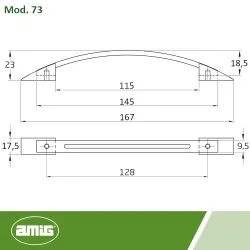 Uchwyt meblowy grafitowy połysk 128mm mod. 73