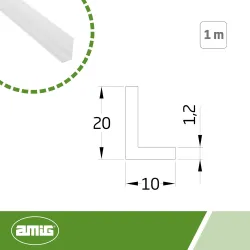 Profil kątowy 20x10mm dł. 1m aluminiowy srebrny