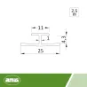 Profil H 25-11x4,3mm dł. 2,5m PCV biały