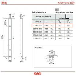 Zasuwa czołowa suwana 13x120mm mosiądzowana Kantrygiel AGB